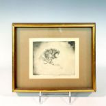 George G. Freisinger Ink Etching of Tiger, Signed