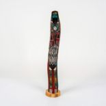 K. Tsosie, Native American Wooden Kachina, Sunface, Signed