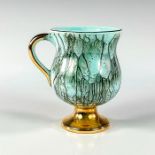 Exquisite Mid-Century Delft Hand Painted Porcelain Brass Cup