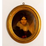 Color Artwork, Oval Portrait Bust of an Empire Period Lady