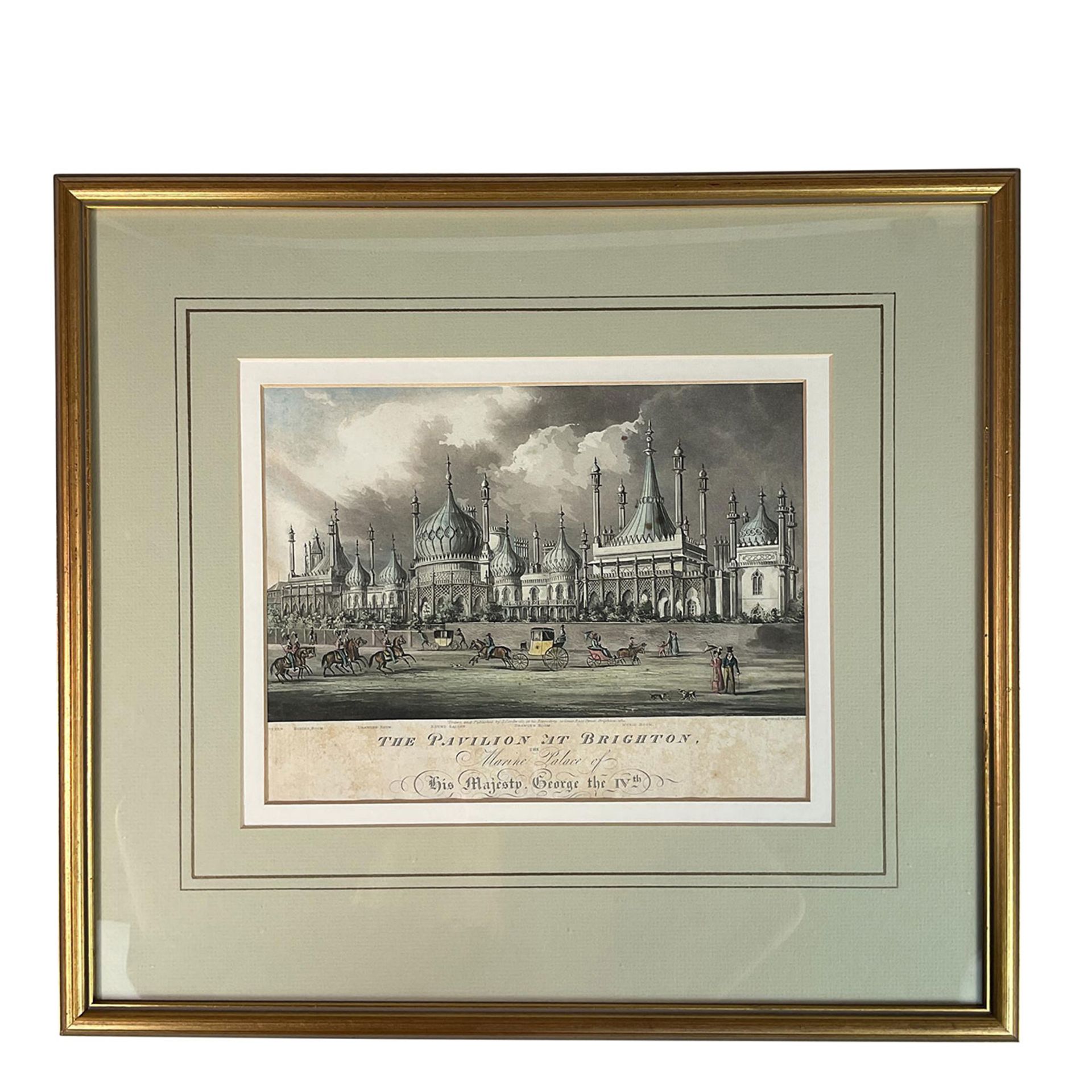 2pc 1820's Engraved Prints of Pavilion - Brighton, England