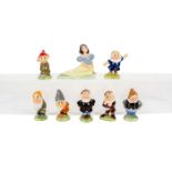 8pc Wade Ceramic Figurines, Snow White and The Seven Dwarfs