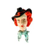 Beswick Wall Mask, Lady with Black Hat