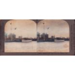 Antique Stereograph Photography of Miami's Sky Line From The Harbor