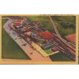 Linen Postcard, Aerial View of Lambert Field, St. Louis MO