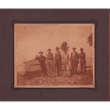 Antique Sepia Group Photograph on Board