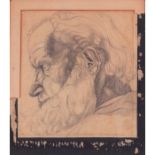 Antique Graphite Portrait Sketch on Newsprint, Signed