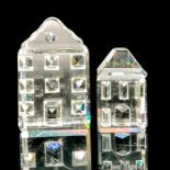 2pc Swarovski Silver Crystal Figurines, Houses