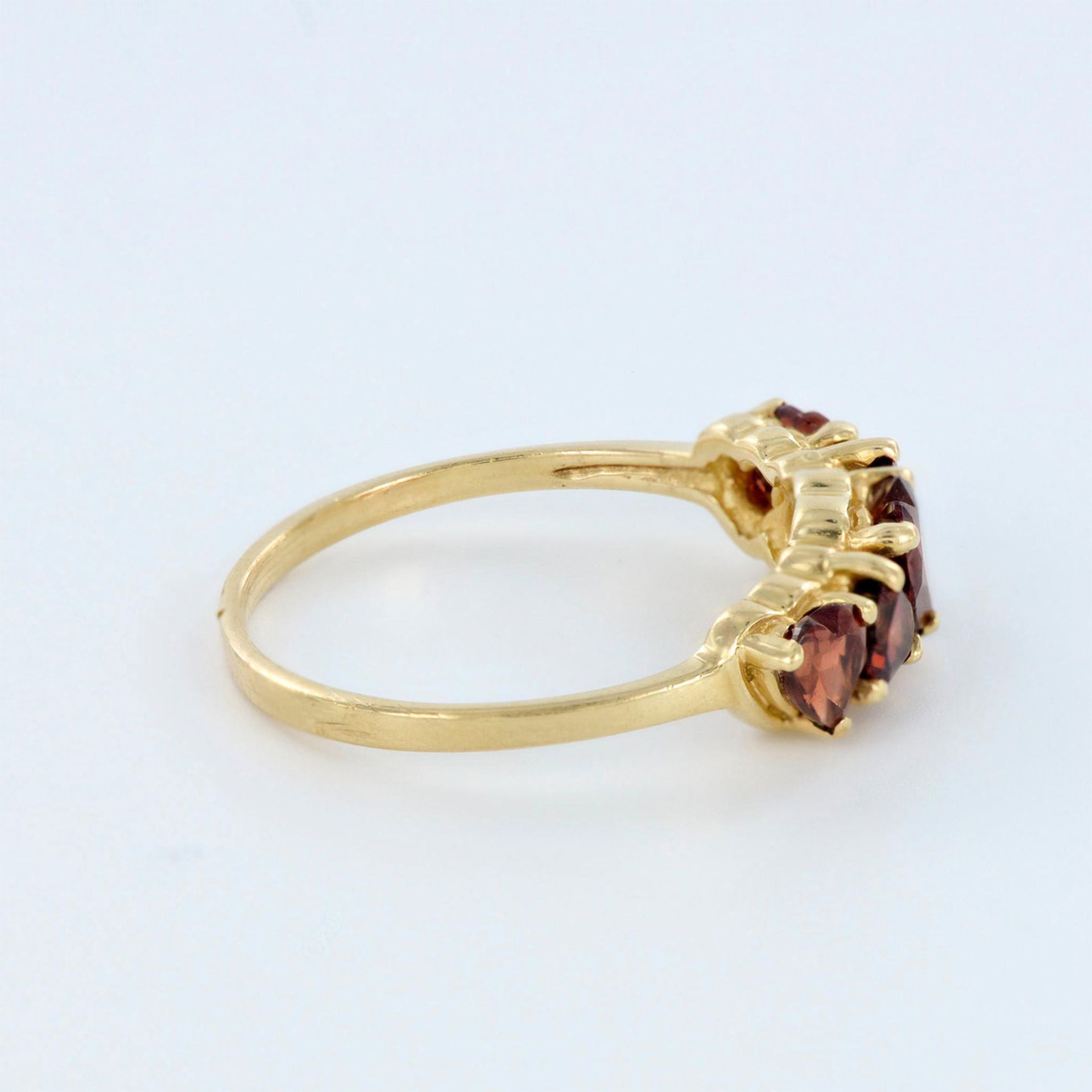 Designer Yellow Gold and Red Garnet Heart Ring - Bild 4 aus 7