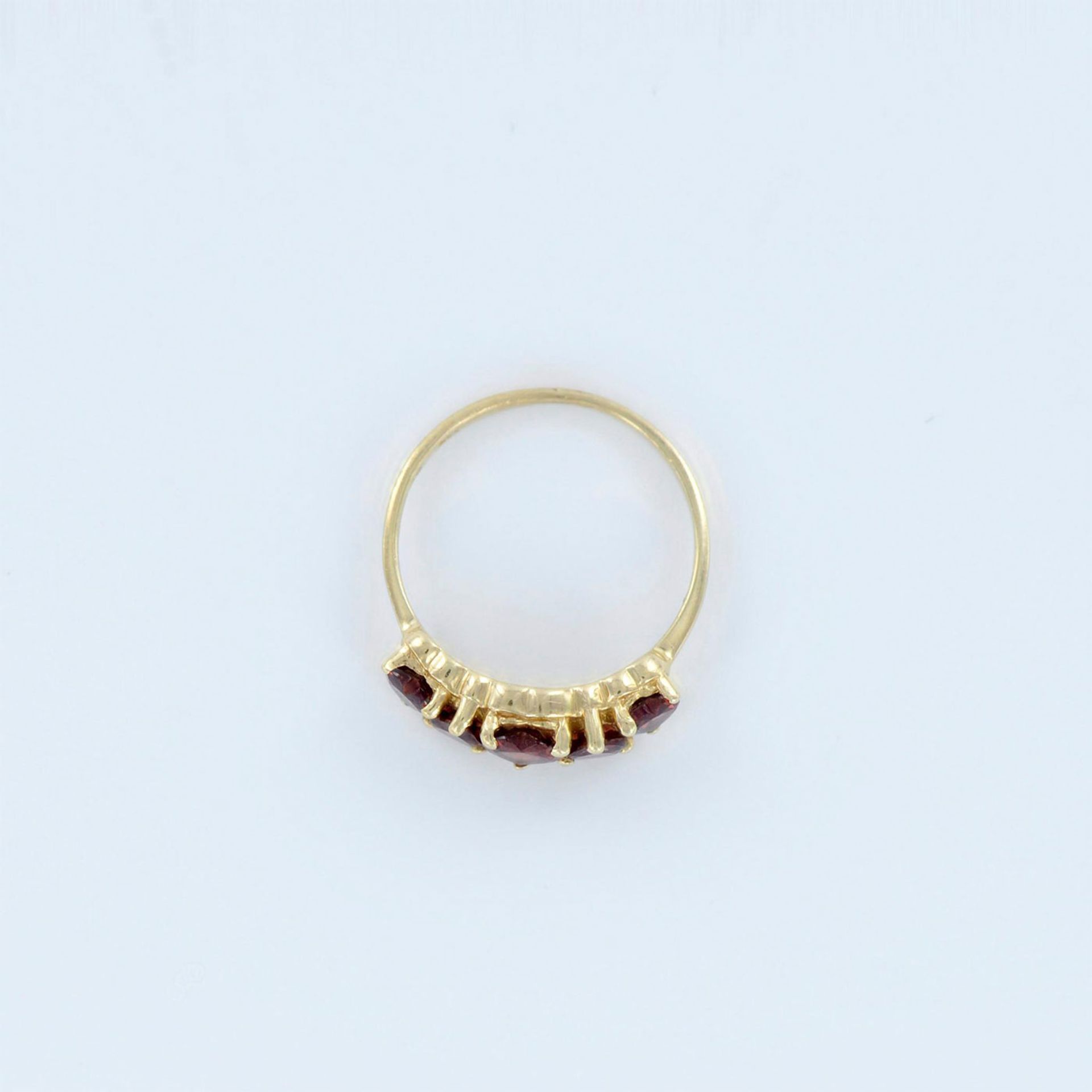 Designer Yellow Gold and Red Garnet Heart Ring - Bild 7 aus 7