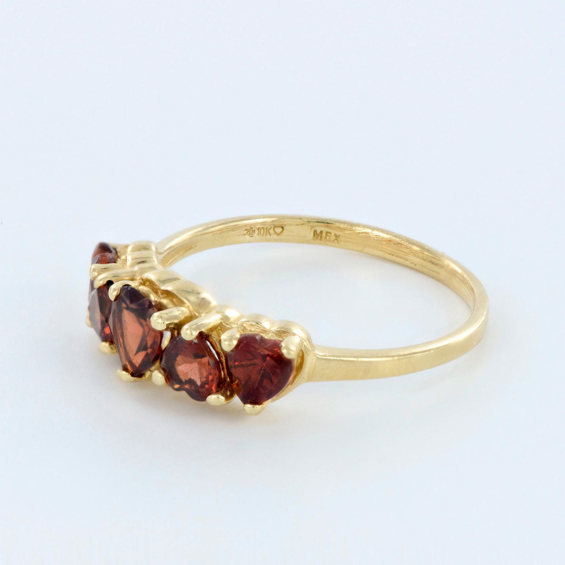 Designer Yellow Gold and Red Garnet Heart Ring - Bild 3 aus 7