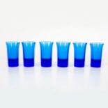 6pc Vintage Cobalt Blue Shot Glasses