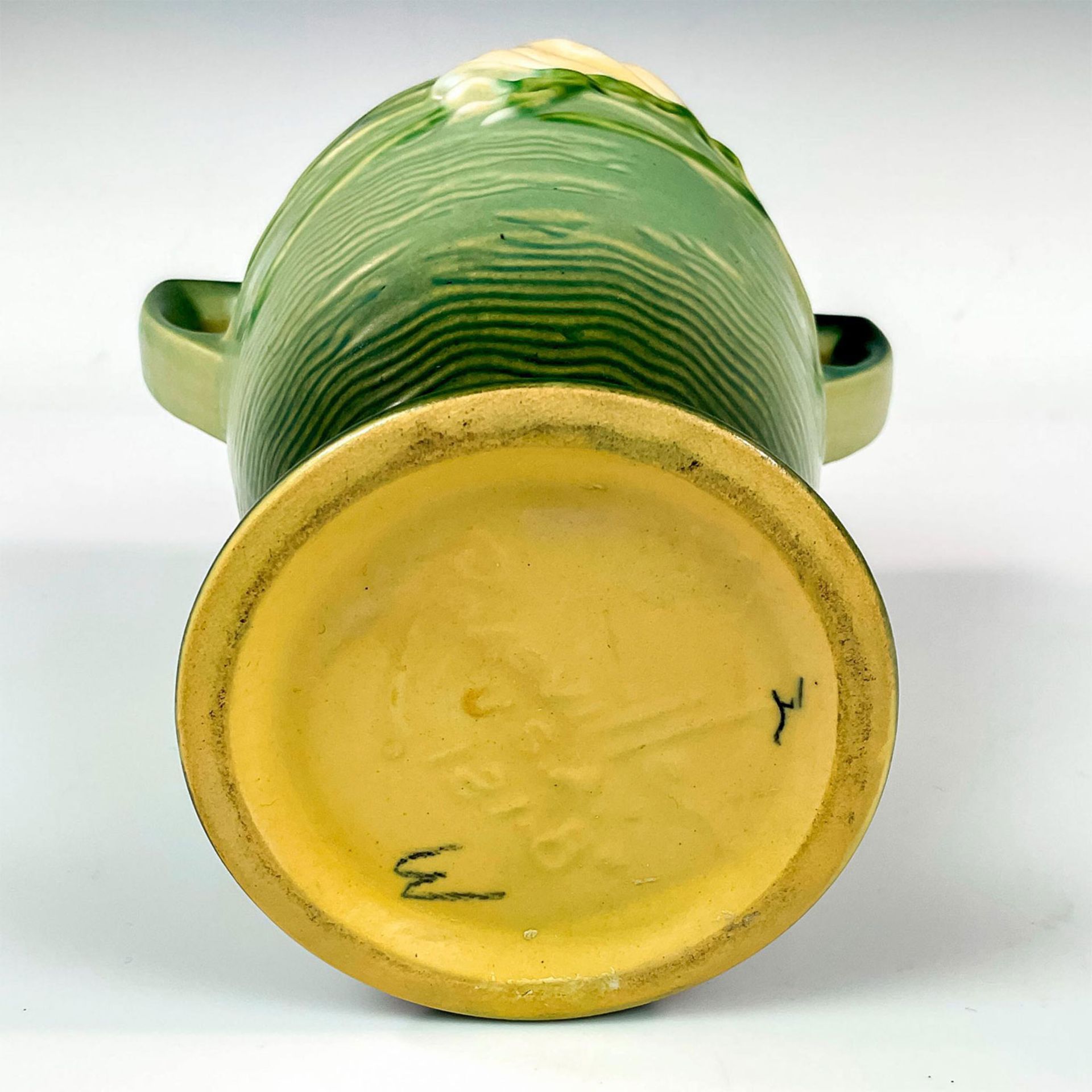 Roseville Pottery Double Handled Vase, Freesia - Image 3 of 3