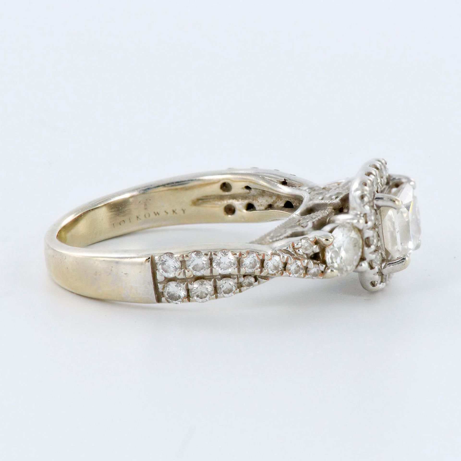 Tolkowsky 14K White Gold Diamond Ring - Bild 3 aus 4