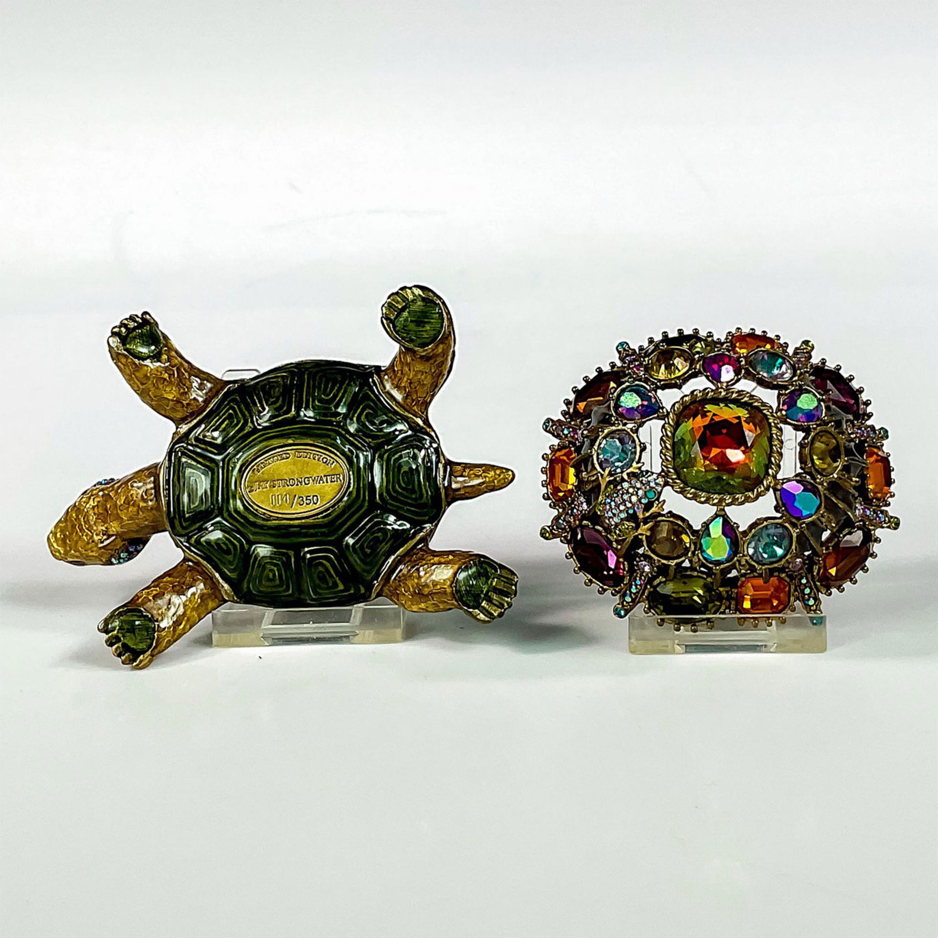 Jay Strongwater Limited Edition Bejeweled Tortoise Charm Box - Image 3 of 3