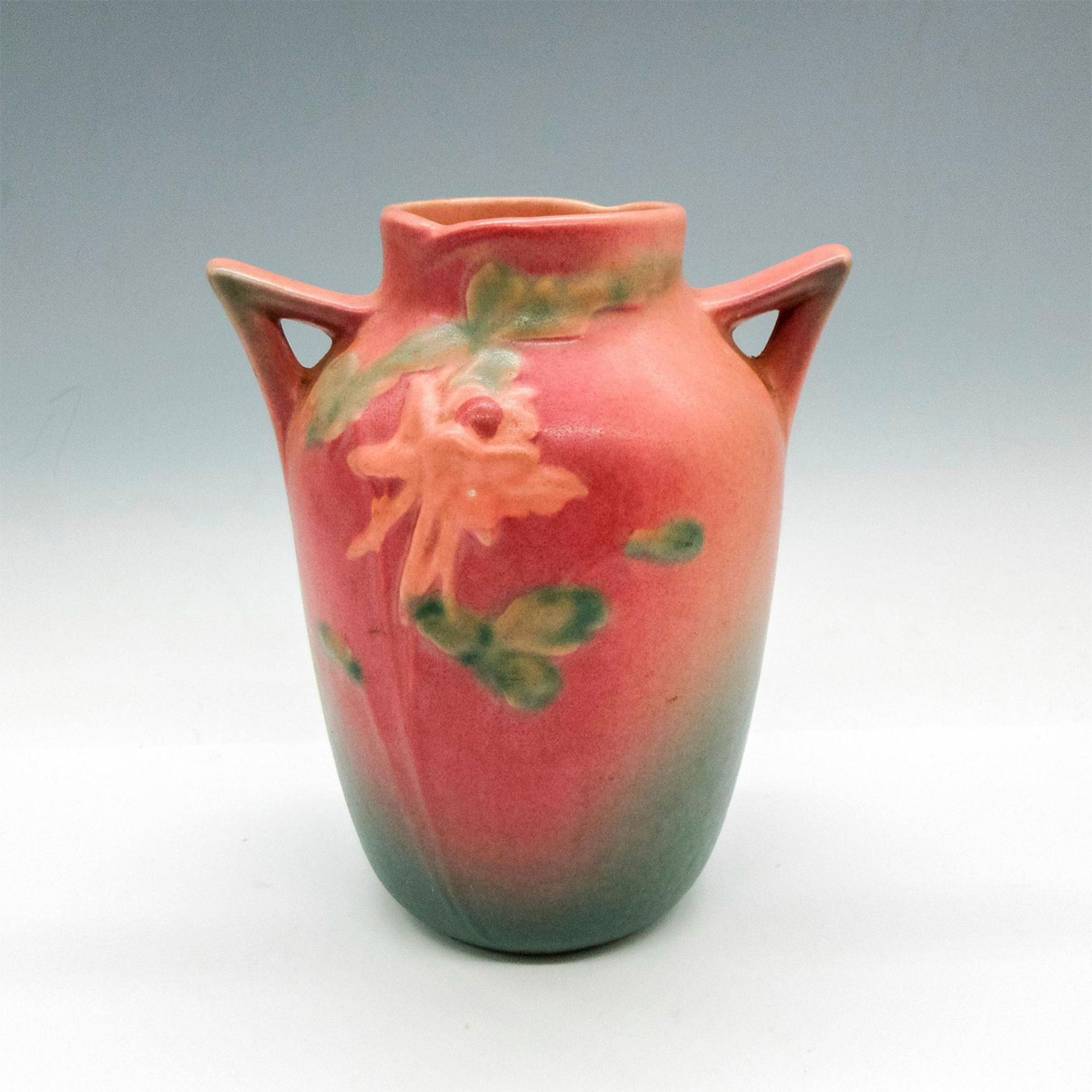 Roseville Pottery Double Handled Vase, Columbine