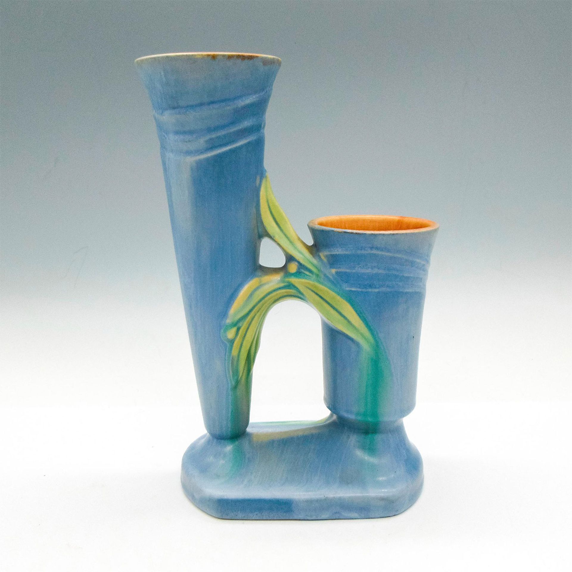 Roseville Pottery Double Bud Vase, Velmoss II - Image 2 of 3