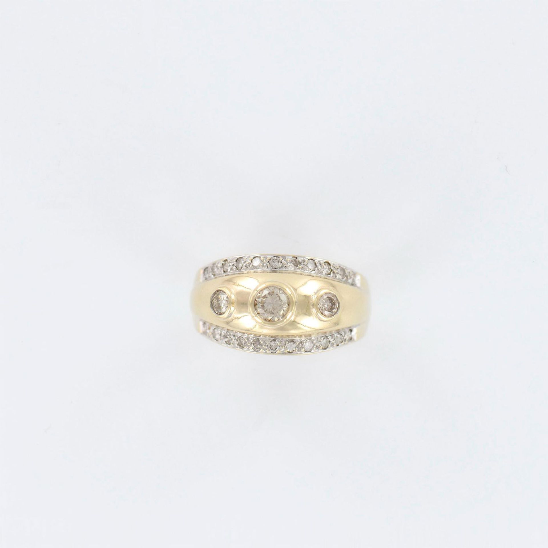 Contemporary 14K Gold and Diamond Ring - Bild 5 aus 5