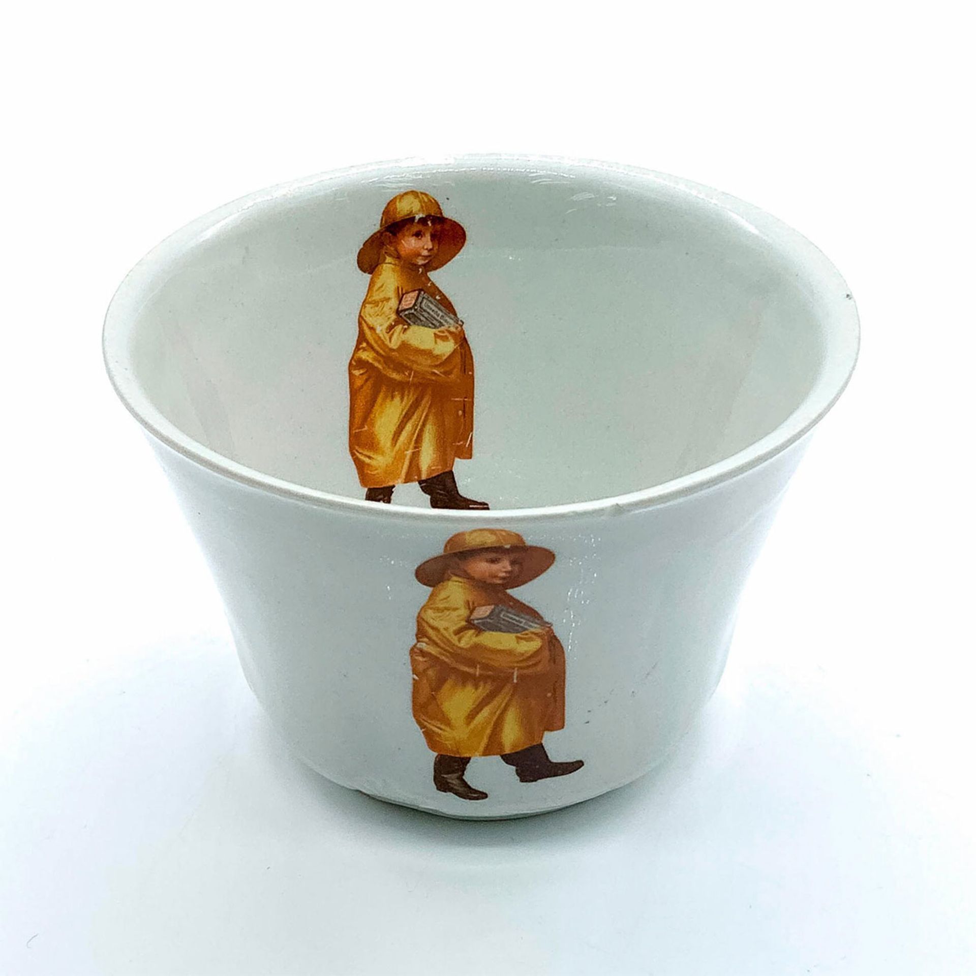 Cute Young Boy in Yellow Raincoat Decorative Ceramic Bowl - Image 2 of 3