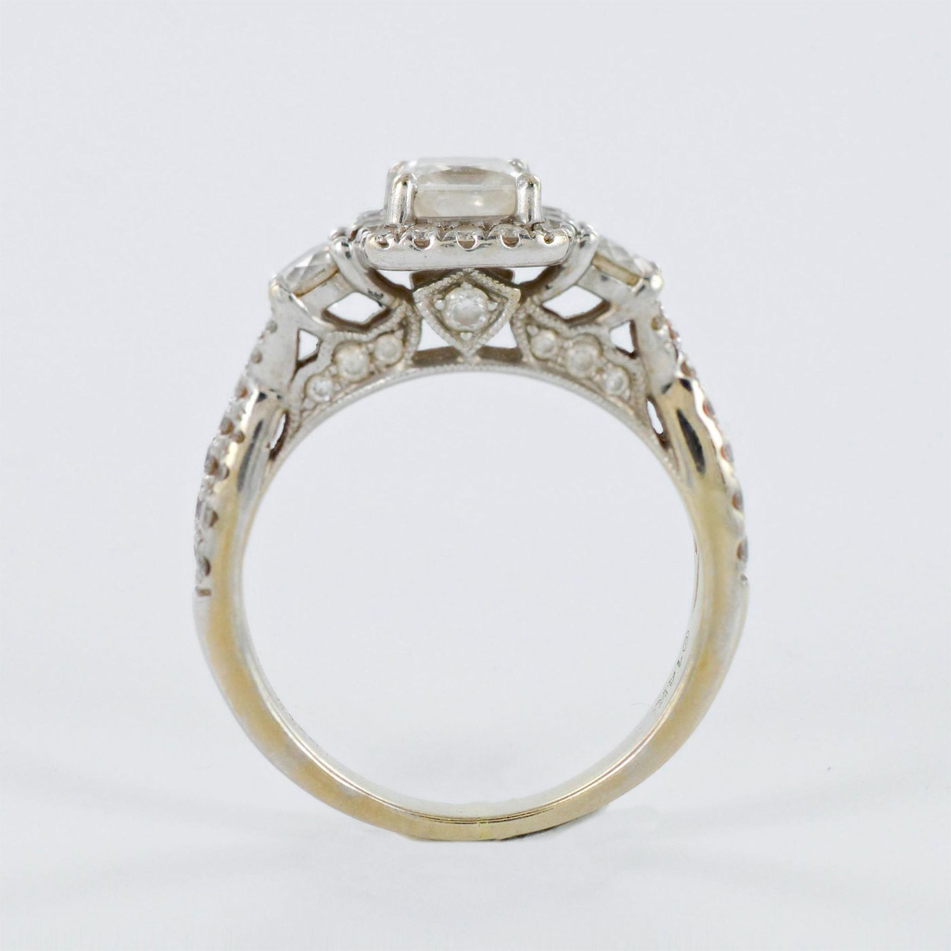 Tolkowsky 14K White Gold Diamond Ring - Bild 4 aus 4