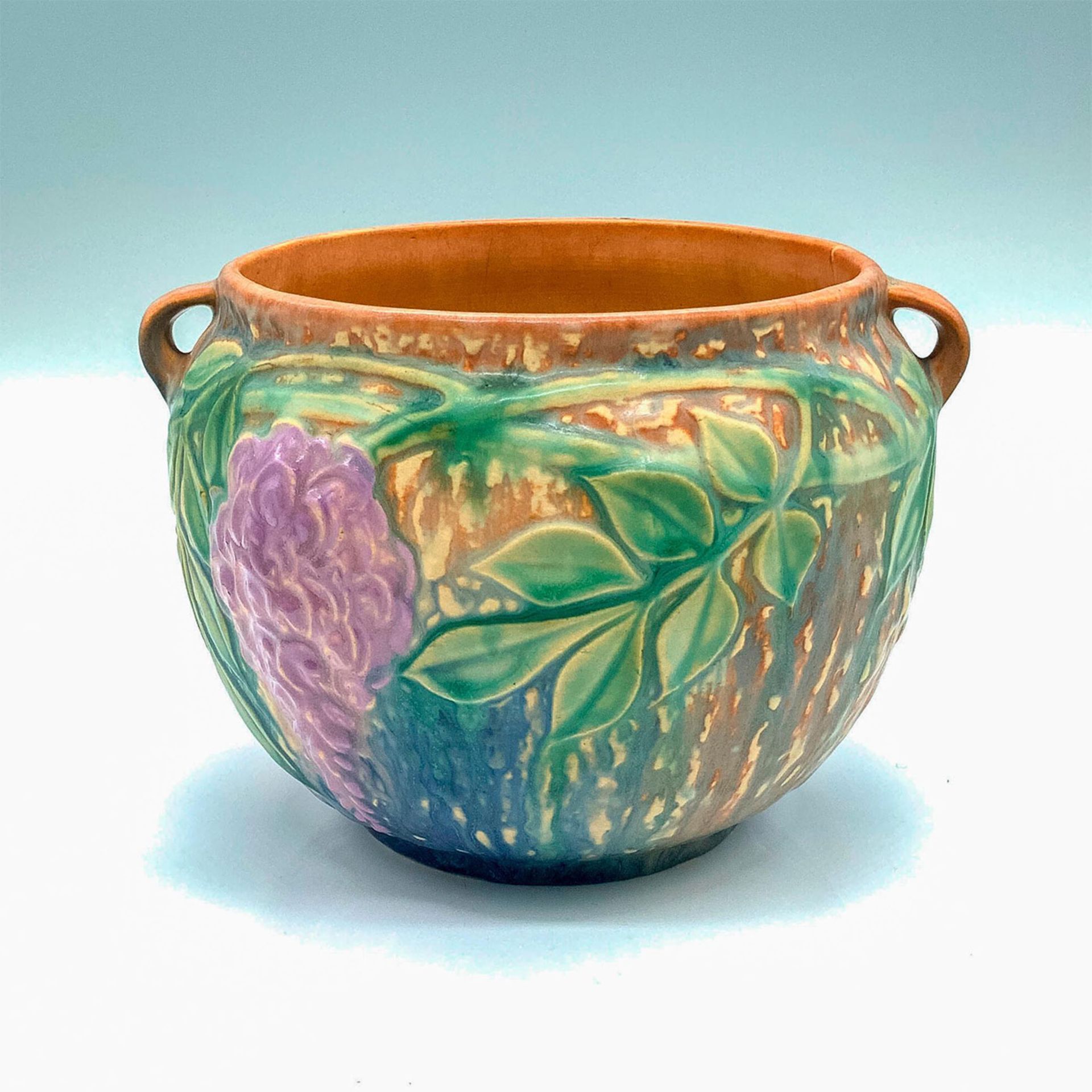 Roseville Pottery Double Handled Vase, Wisteria
