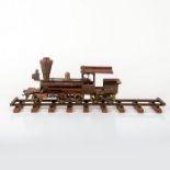 Brass Model Steam Locomotive Train with Rail