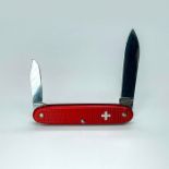 Vintage Victorinox Pioneer Settler Red Ribbed Alox Body Pocket Knife