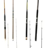 Lot of 4 Saltwater Spinning Rods 7-10.5 Ft.