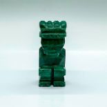 Hand Carved Green Marble Aztec Figural Statue