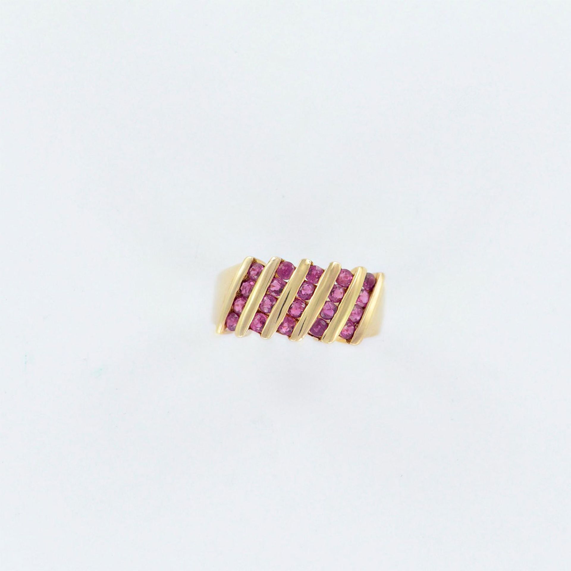 Samuel Aaron, Inc. 10k Gold with Pink Gemstones Ring - Image 5 of 5
