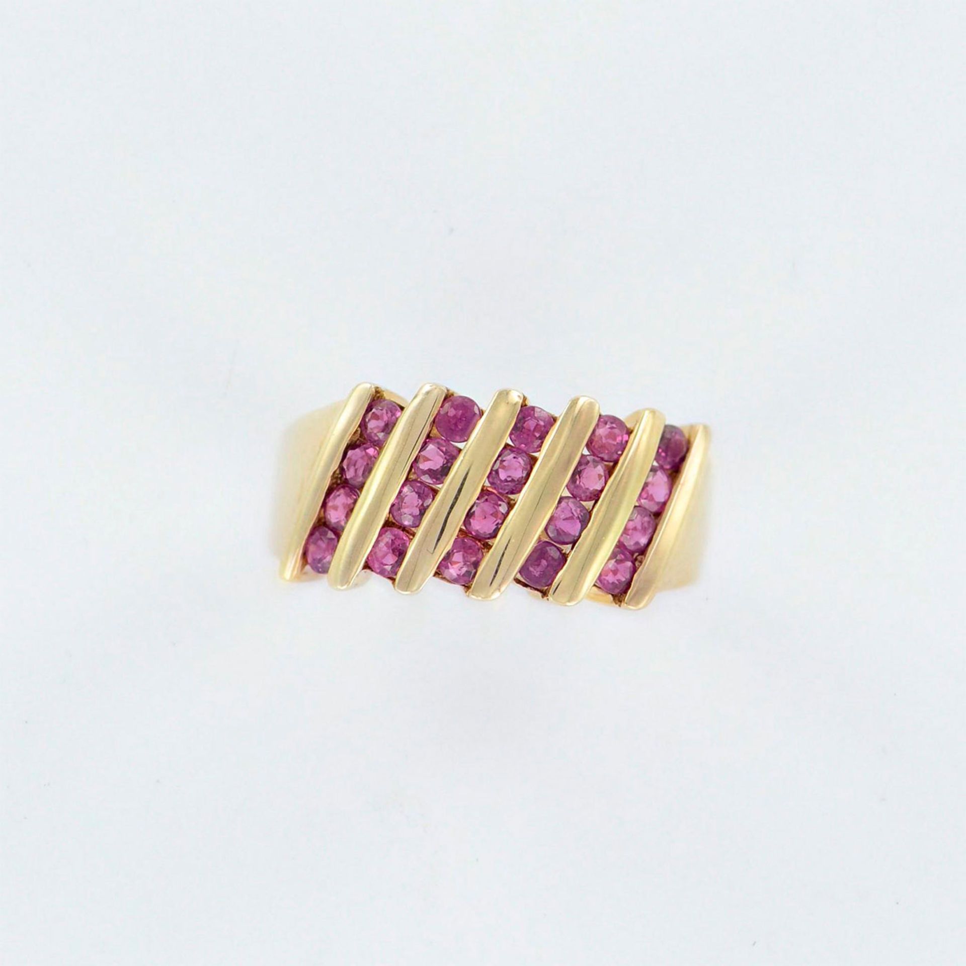 Samuel Aaron, Inc. 10k Gold with Pink Gemstones Ring - Image 2 of 5
