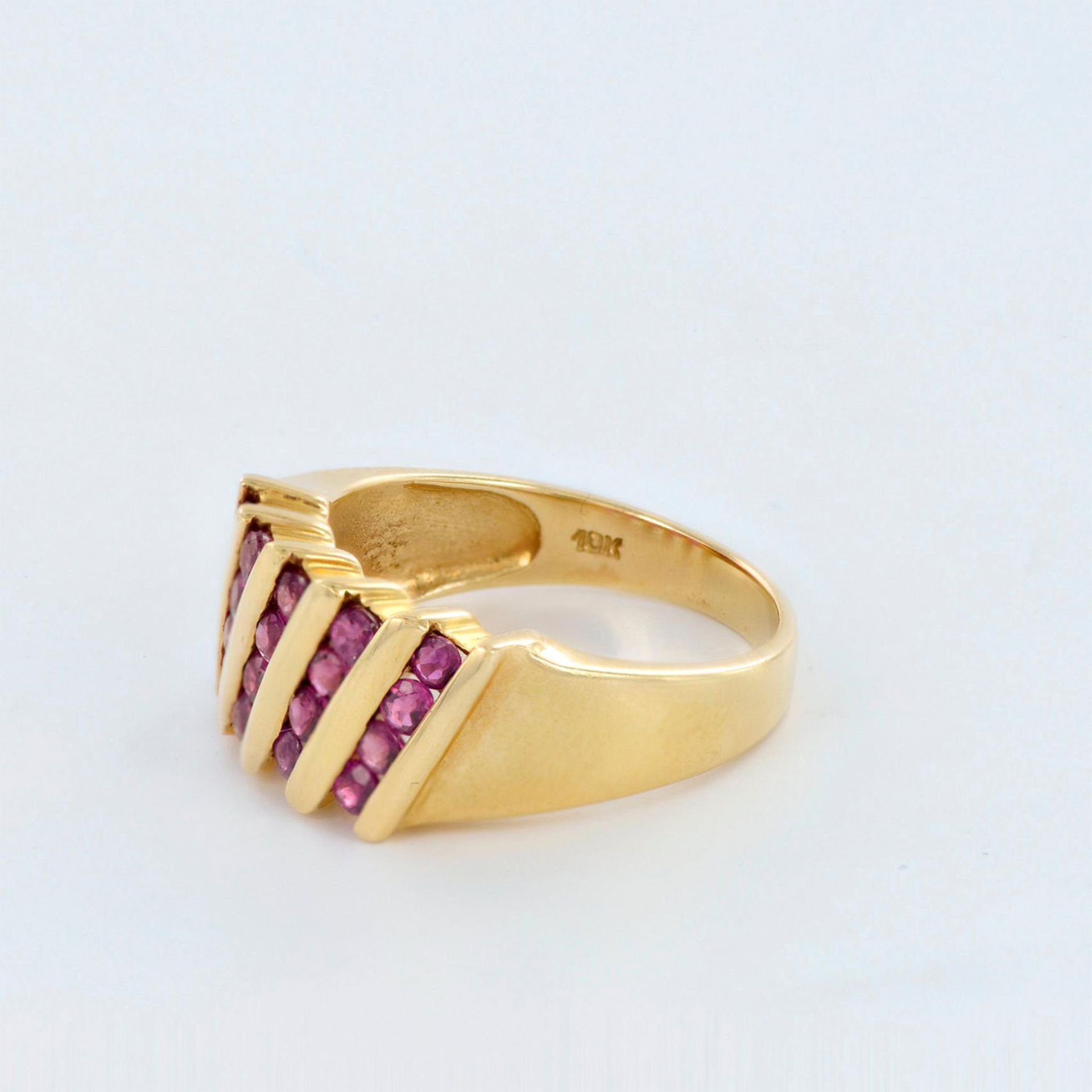 Samuel Aaron, Inc. 10k Gold with Pink Gemstones Ring - Image 3 of 5