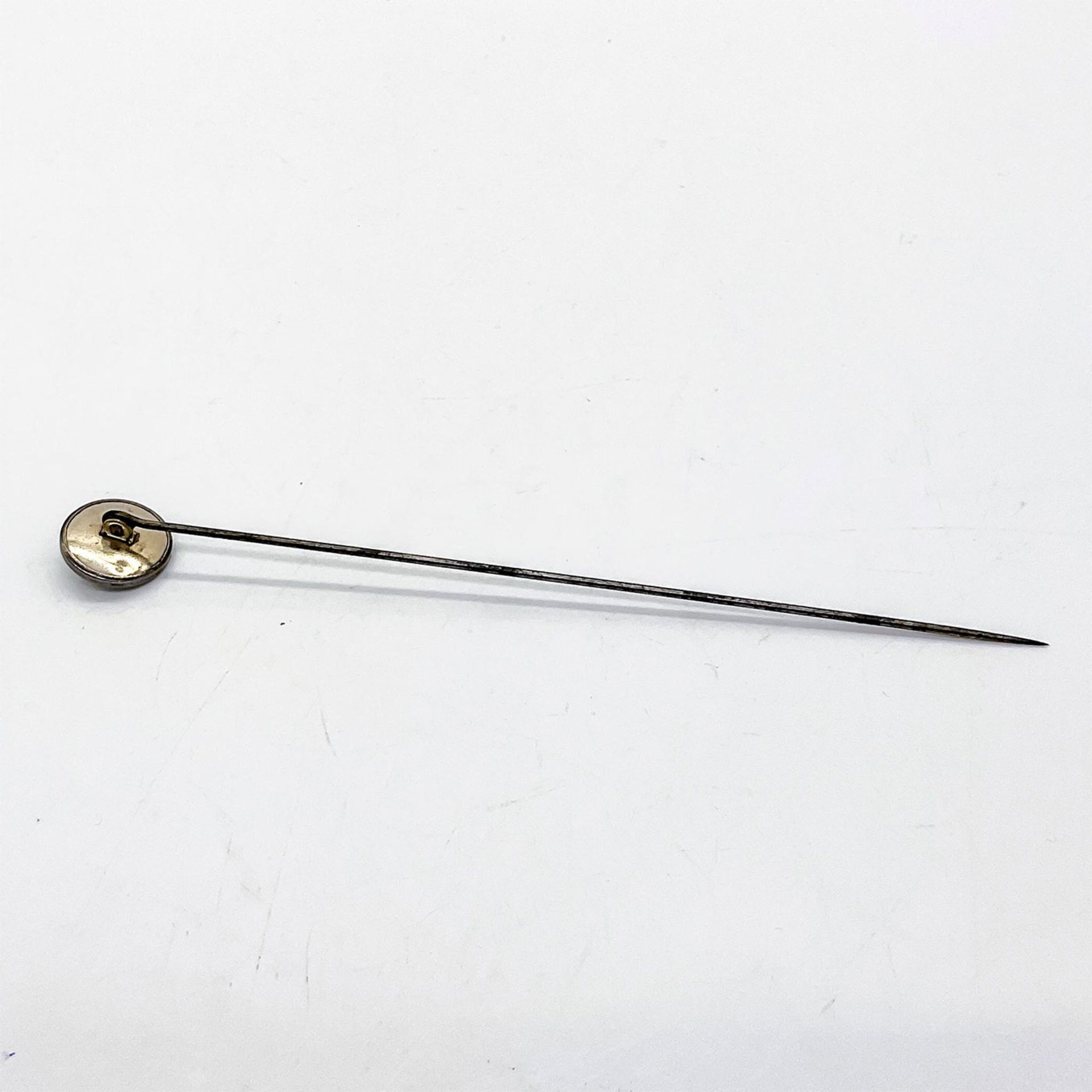 Vintage Silver Hat Pin, Pearl and Stripes - Bild 4 aus 4