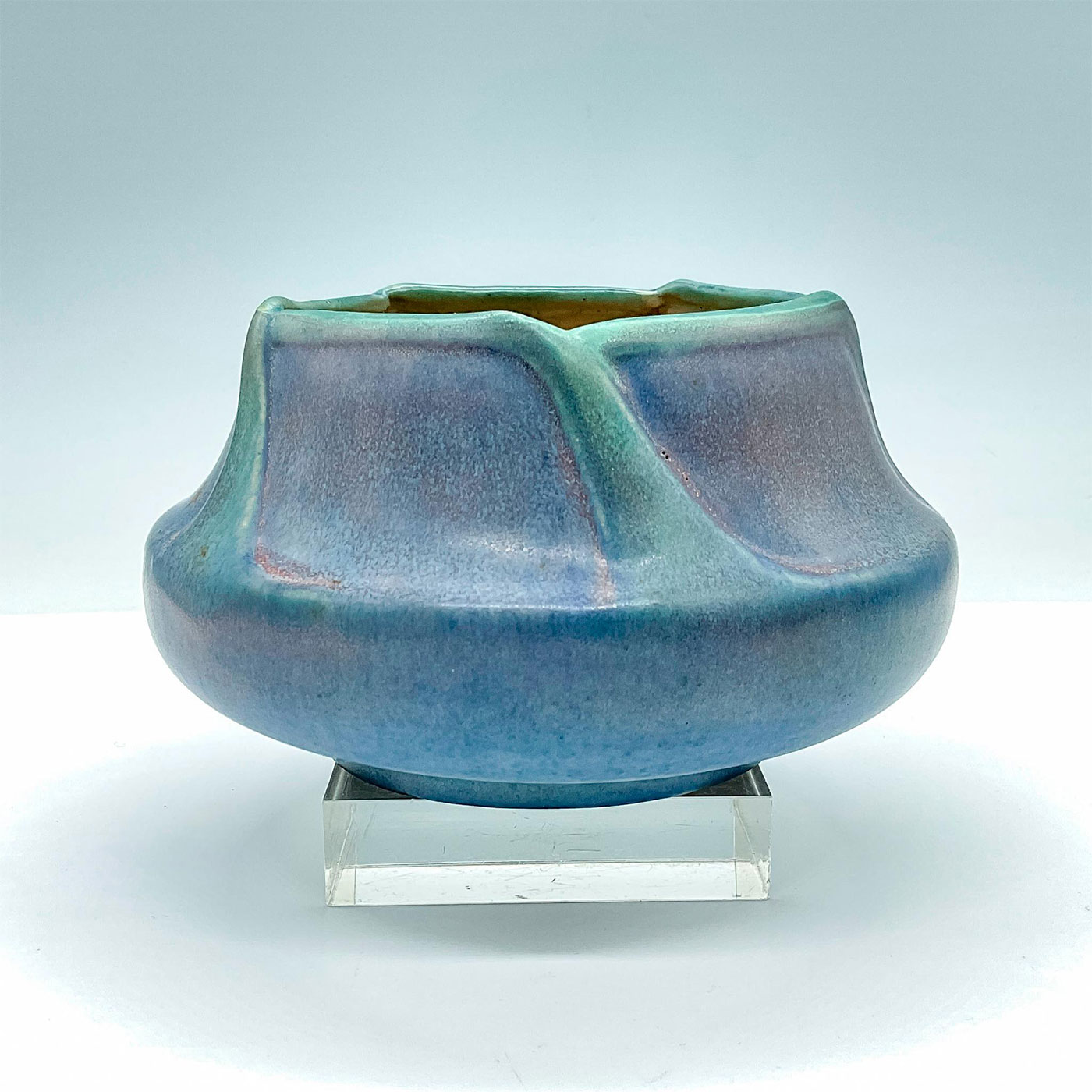 Newcomb Pottery Sadie Irvine/J. Meyer, Blue Floral Bowl - Image 2 of 3