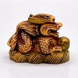 Chinese Inked Resin Dragon Figurine