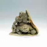 Grotesque Stone Frog Sculpture