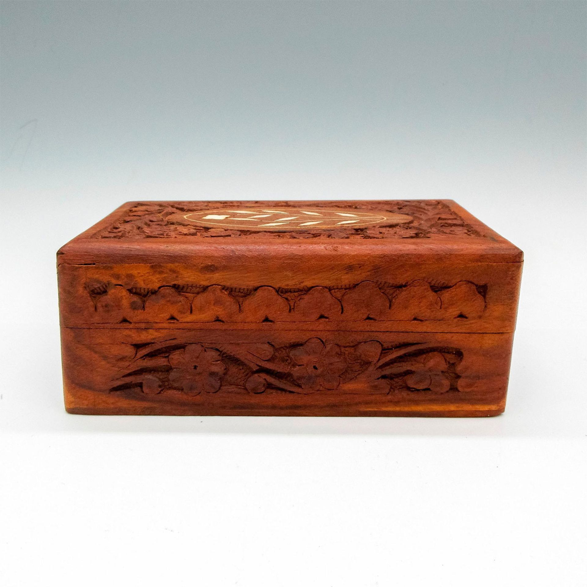 Hand Carved Wood Trinket Box