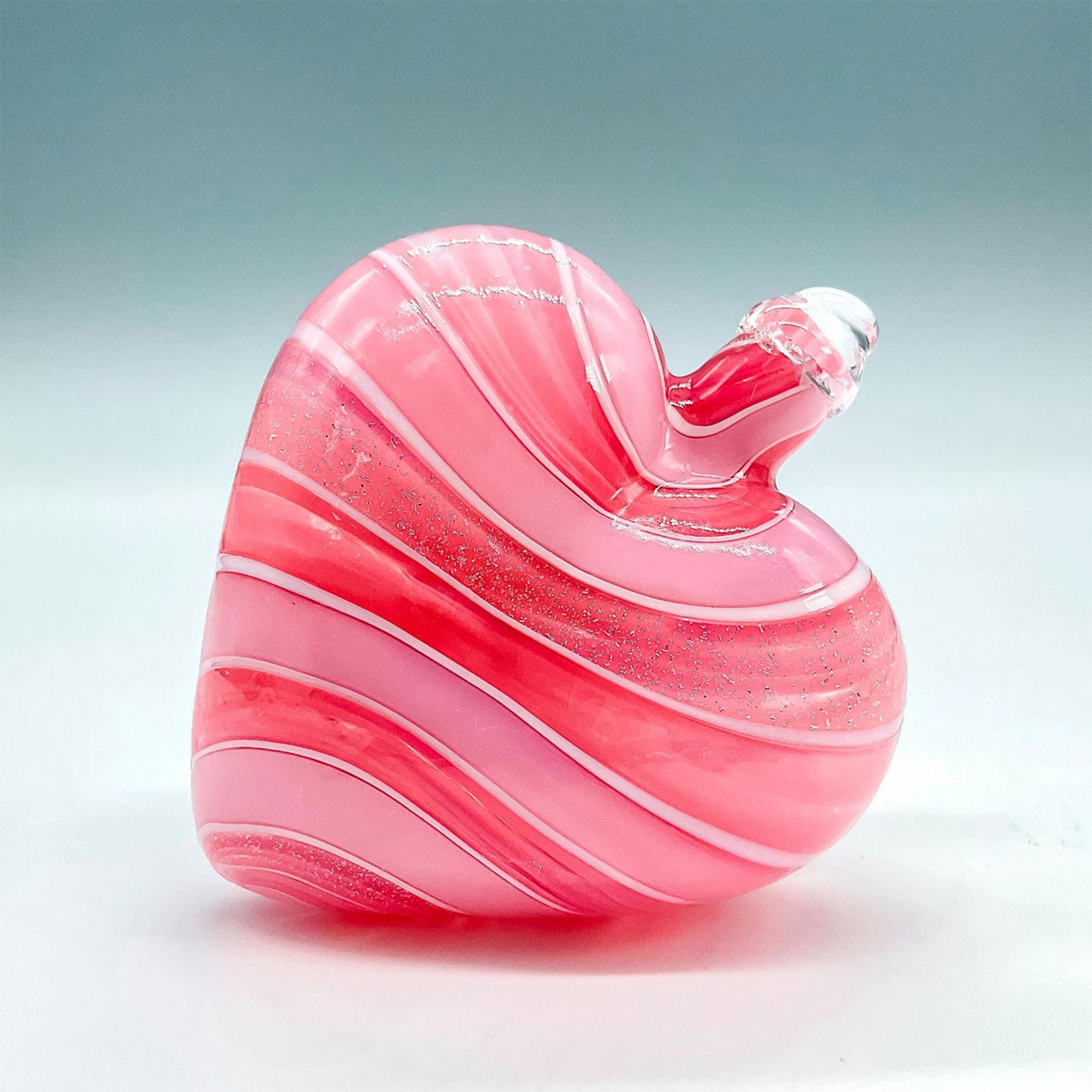 Blown Art Glass Heart Shaped Paperweight - Image 2 of 2