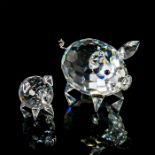 2pc Swarovski Crystal Figures, Adult and Baby Pigs