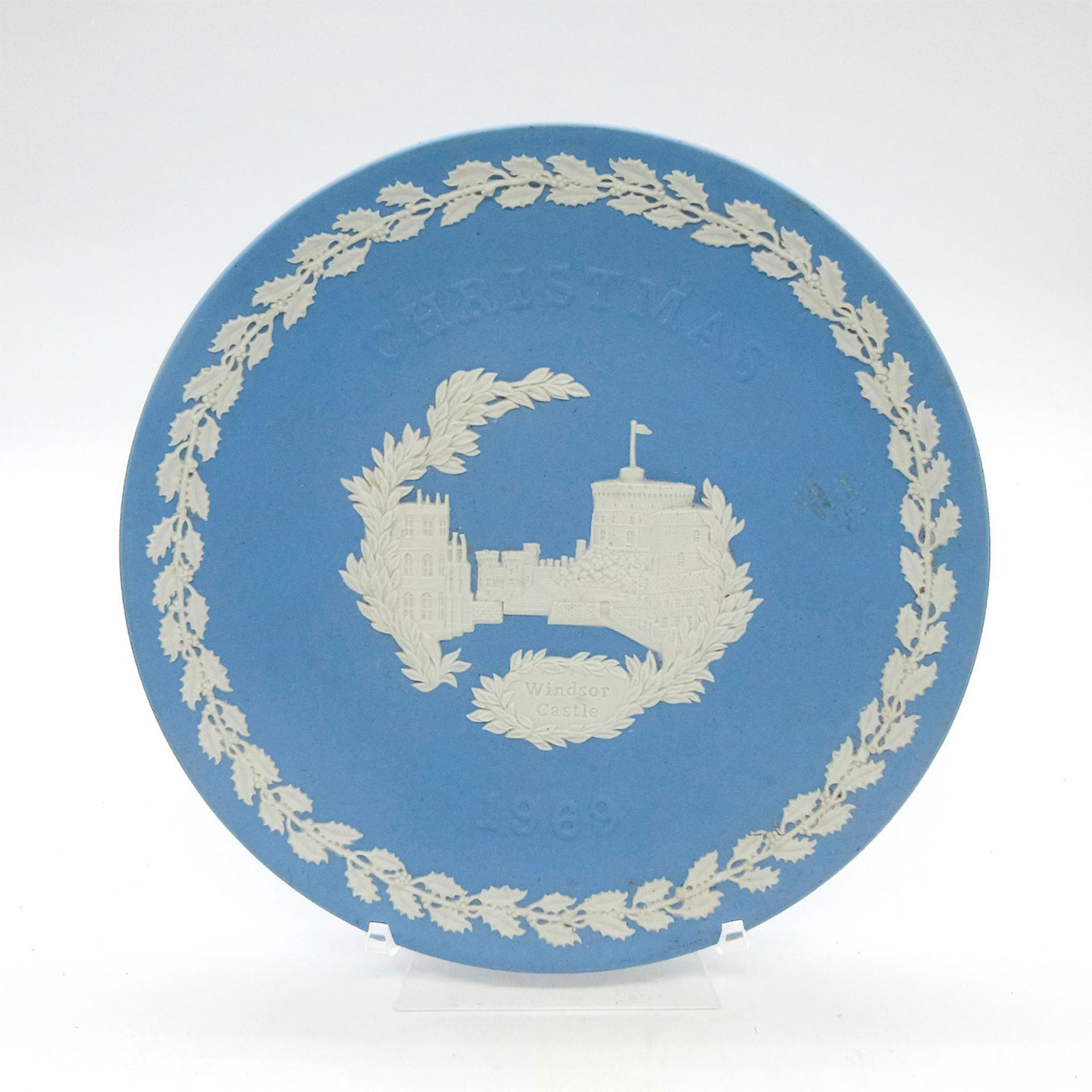 Vintage Wedgwood Blue Jasperware Plate, Windsor Castle