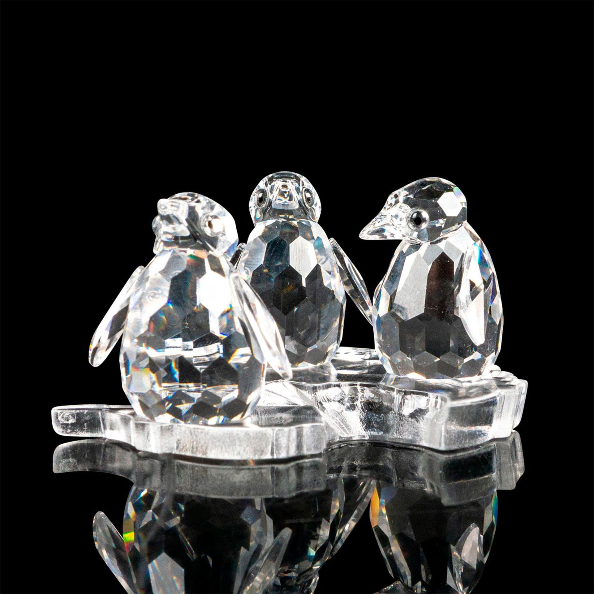 3pc Swarovski Crystal Figures, Mini Penguins on Ice Base - Bild 2 aus 4