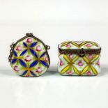 2pc Limoges Porcelain Charm Box, Purses