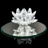 Swarovski Crystal Candle Holder, Lotus Flower with Base