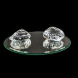 3pc Swarovski Crystal Figurines, Seashells and Mirror