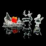 5pc Swarovski Crystal Figurines, Santa/Sleigh/Reindeer