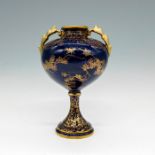 Royal Doulton Porcelain Cobalt Blue Pedestal Vase
