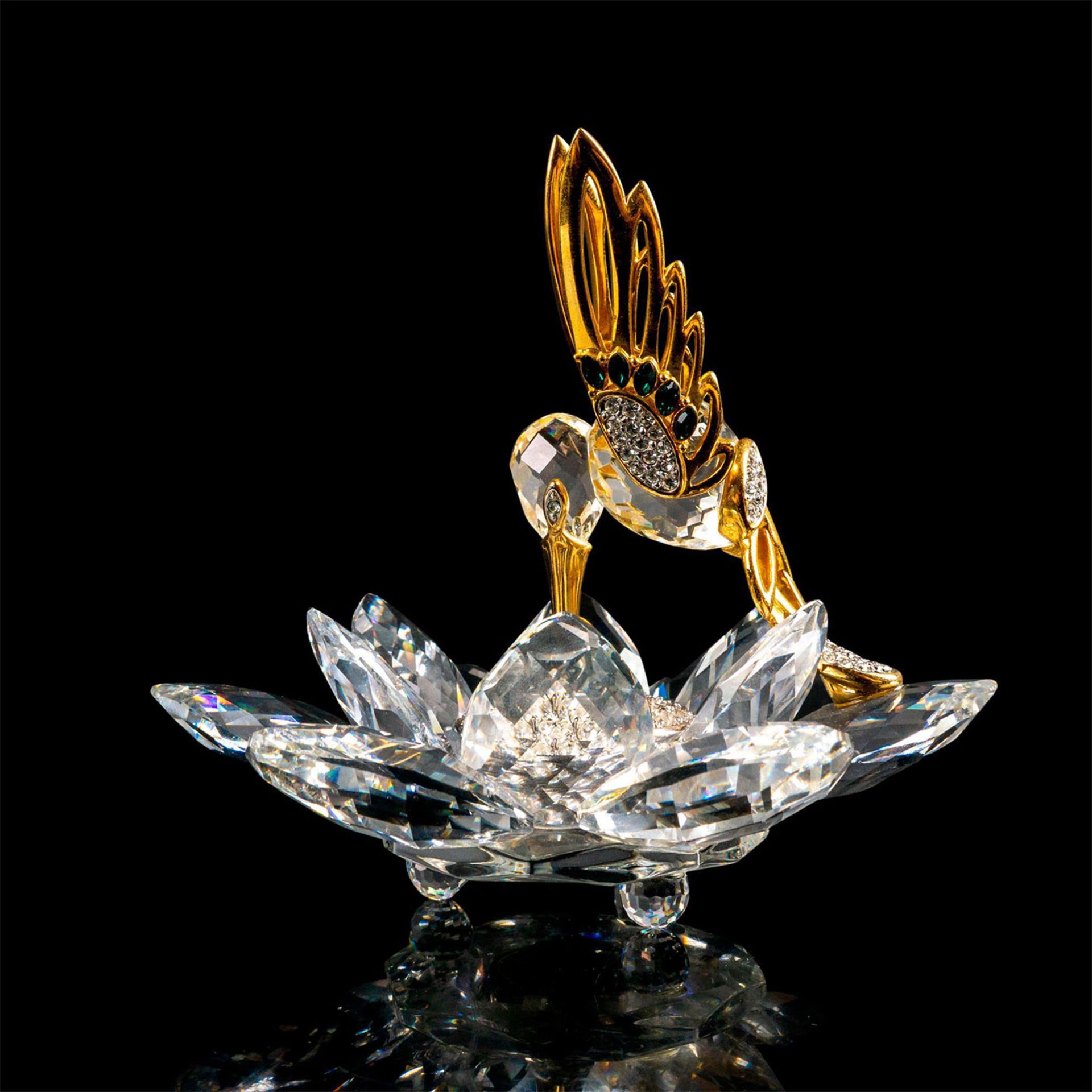 Swarovski Silver Crystal Figurine, Gold Hummingbird - Bild 2 aus 5