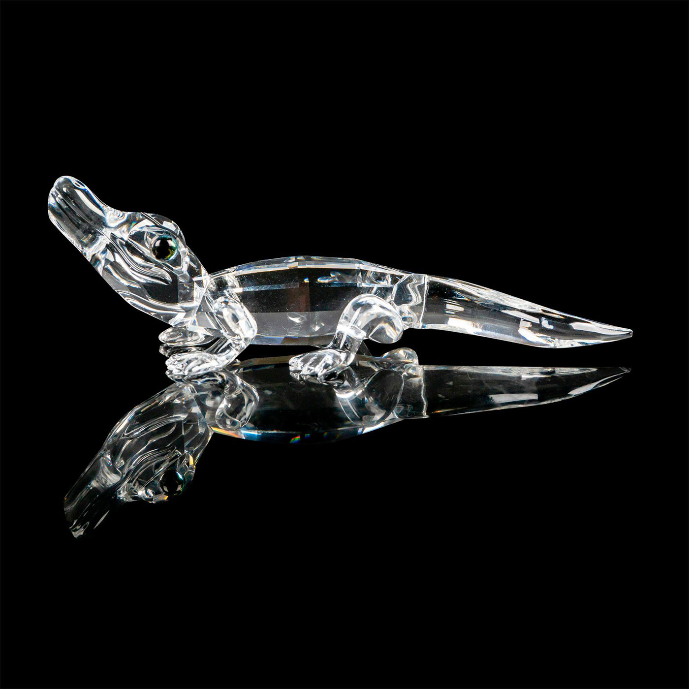 Swarovski Crystal Figure, Clear Alligator