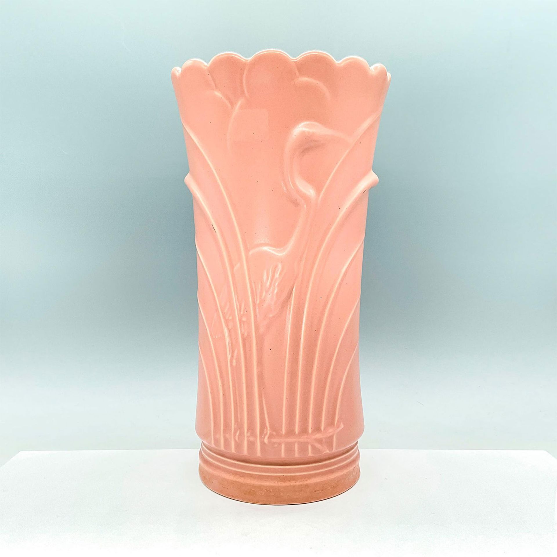 Abingdon Tall Pink Heron Vase Art Deco Style