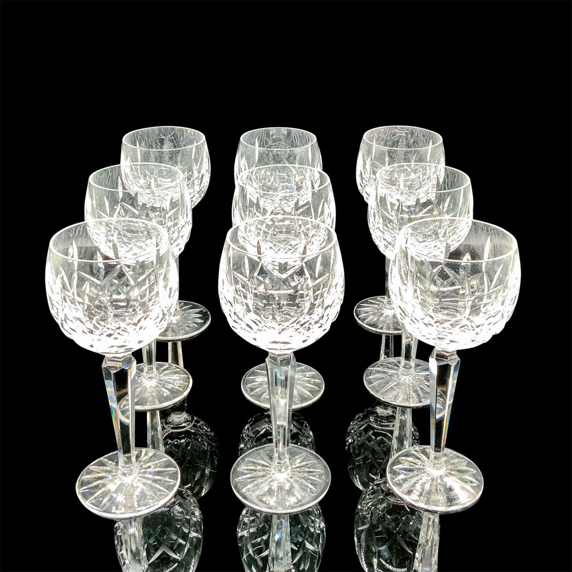 9pc Waterford Lismore Crystal Wine Glasses - Image 3 of 4